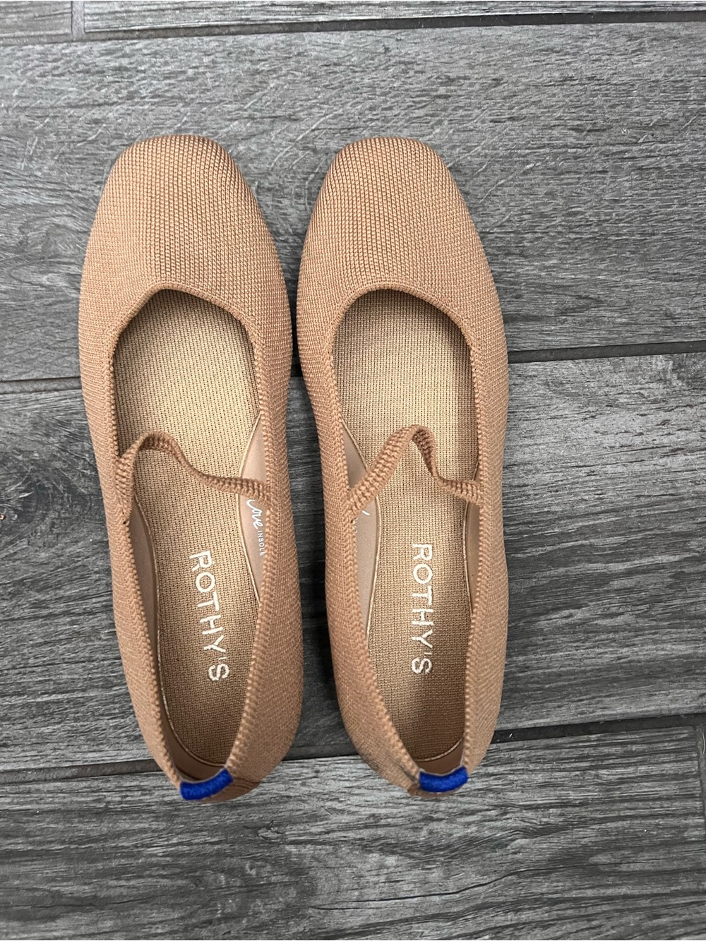 Rothy's Tan Tortoiseshell-Soled Knit Ballet Flats